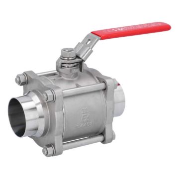 Ball valve DN50, PN40, 1.4408 / PTFE, DIN11850-Rh2, Weld ends, full bore, DIN3202-S13