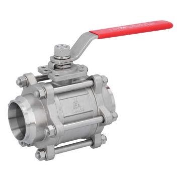 Ball valve DN65, PN40, 1.4408 / PTFE, HT, Weld ends, full bore, DIN3202-S13