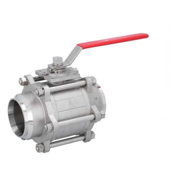 Ball valve DN100, PN40, 1.4408 / PTFE, HT, Weld ends, full bore, DIN3202-S13