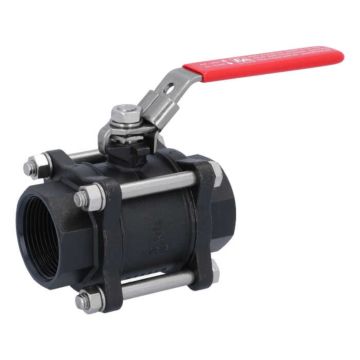 Ball valve 11/4 ", PN40, steel / PTFE, Female, full bore