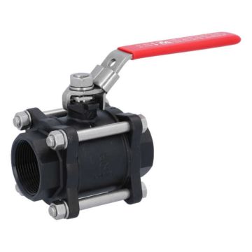 Ball valve 11/2 ", PN40, steel / PTFE, Female, full bore