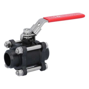 Ball valve DN25, PN64, steel / PTFE, Weld ends, full bore