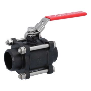 Ball valve DN32, PN40, steel / PTFE, Weld ends, full bore