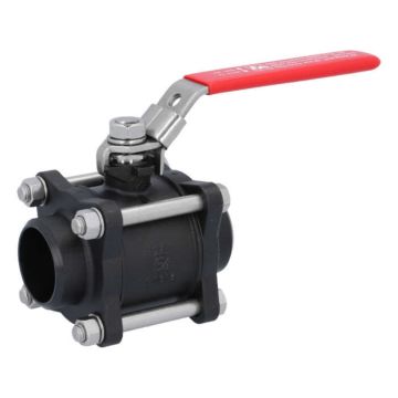 Ball valve DN40, PN40, steel / PTFE, Weld ends, full bore