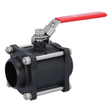 Ball valve DN50, PN40, steel / PTFE, Weld ends, full bore