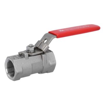 Ball Valve 3/8", PN63, 1.4408/PTFE, one-piece design, female/female, reduced bore