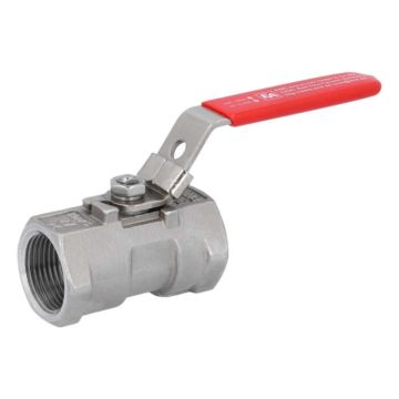 Ball Valve 3/4", PN63, 1.4408/PTFE, one-piece design, female/female, reduced bore