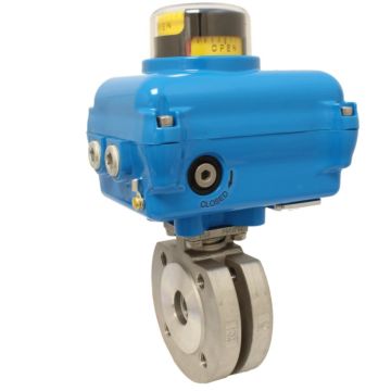 Ball valve ZK, DN15, with drive-NE05, stainless steel1.4408 / PTFE FKM, 24V DC, running 