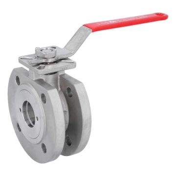 Compact ball valve DN40, PN16 / 40, Stainless steel 1.4408 / PTFE FKM, ISO5211