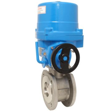 Ball valve ZK, DN80, with drive-NE15, stainless steel1.4408 / PTFE FKM, 230V 50Hz, runni