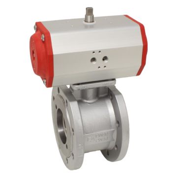 Ball valve ZK, DN125, with drive-EE, EW165, Steel / PTFE PTFE, spring return