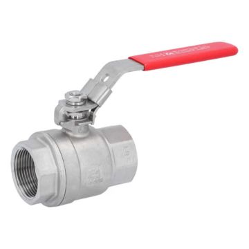 Ball valve 11/4 ", PN40, 1.4408 / PTFE, 2-piece, female thread. full bore