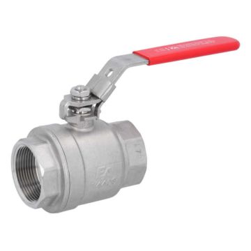 Ball valve 11/2 ", PN40, 1.4408 / PTFE, 2-piece, female thread. full bore