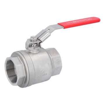 Ball valve 2 ", PN40, 1.4408 / PTFE, 2-piece, female thread. full bore