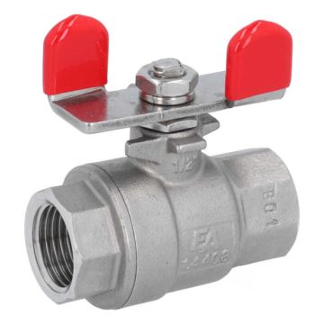 Ball valve 1/2 ", PN64, 1.4408 / PTFE, butterfly h, 2-piece, female, full bore