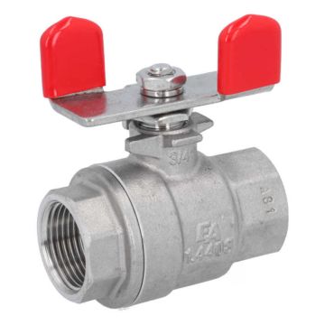 Ball valve 3/4 ", PN64, 1.4408 / PTFE, butterfly h, 2-piece, female, full bore