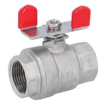 Ball valve 1 "PN64, 1.4408 / PTFE, butterfly handl, 2-piece, female, full bore