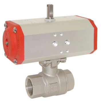 Ball valve-ZU, 1/2", with actuator-ED, DA43, AX, Stainless steel/PTFE-FKM, double-acting