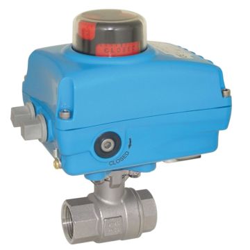 Ball valve-TO, 1/2 ", with drive-NE05, stainless steel/PTFE-FKM, 24V DC, running time app