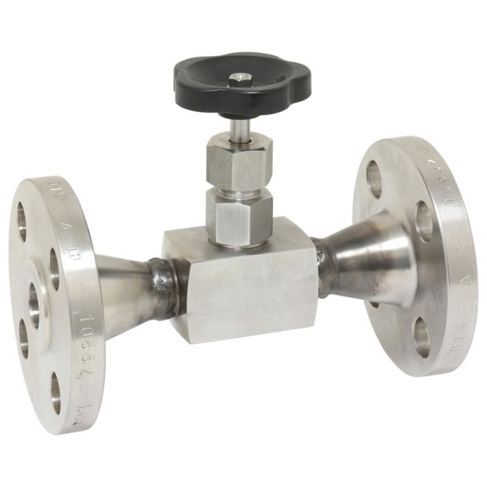 Needle valve DN15, flanged PN40, Stainless steel 1.4571 / PTFE