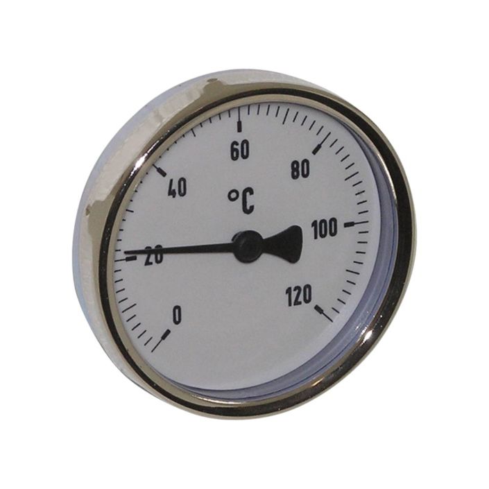 Thermometer, steel, Ø63mm, shaft length: 63mm, 1/2 
