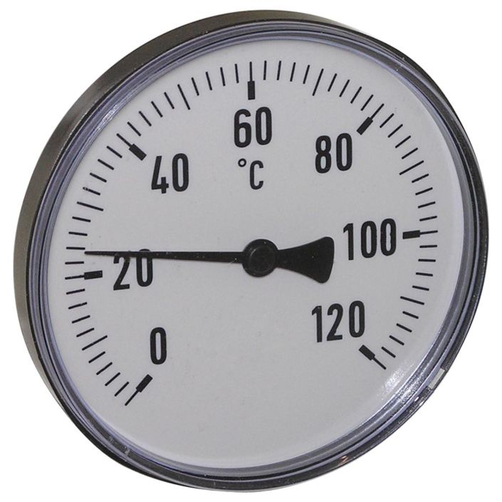 Thermometer, plastic, Ø100mm, shaft length: 40mm, 1/2 