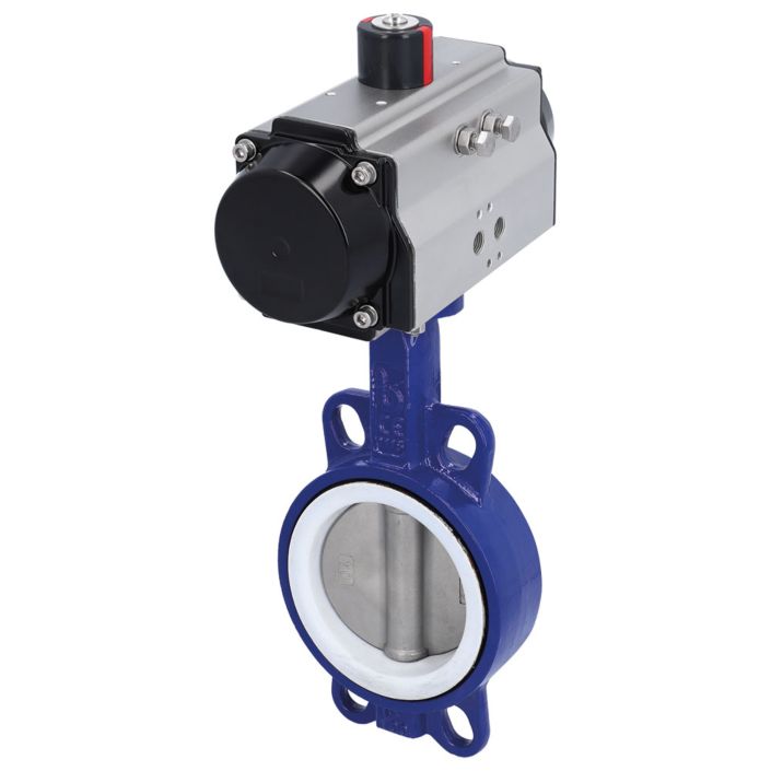 Butterfly valve-BA, DN25, with actuator OD, DA50, GG/stainless steel/EPDM, double acting