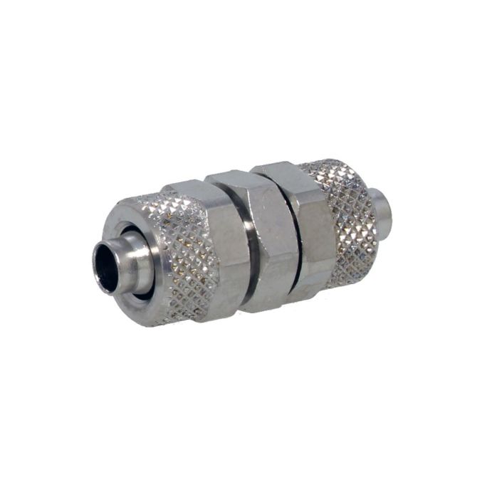Straight Hose Connector D06, pneumatic fitting, brass nickel-plated