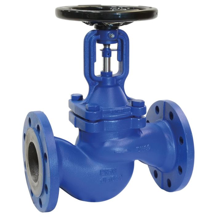 Stop valve with bellows DN100, PN16, Cast iron-25