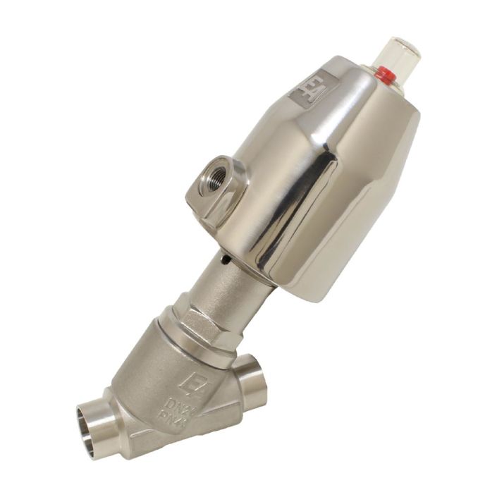 Pressure-controlled valve, DN32, SK50-Ed, OS, to stainless steel / PTFE, calm with medium