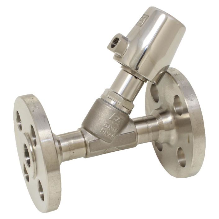 Pressure actuated valve, DN15, SK32-brass, FL, to stainless steel / PTFE, calm with medium