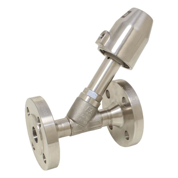 Pressure actuated valve, DN15, SK50-brass, FL-ES, to stainless steel / PTFE, calm with medium