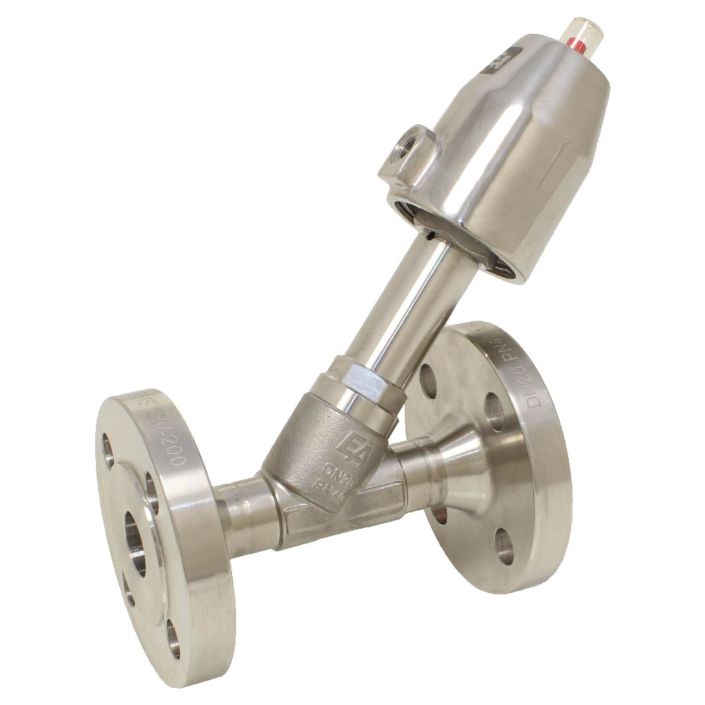 Pressure actuated valve, DN25, SK50-brass, FL-OS, to stainless steel / PTFE, calm with medium