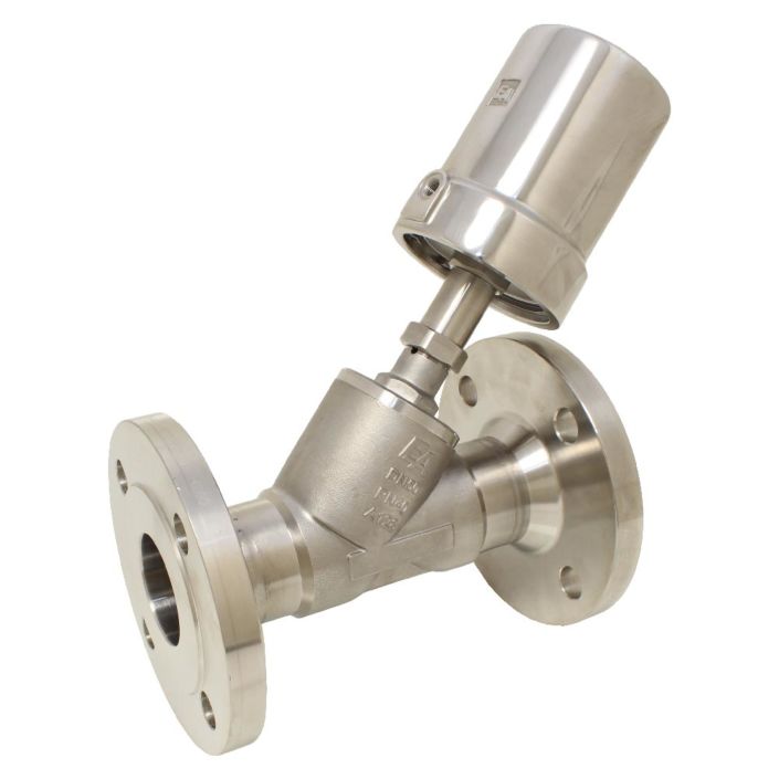 Pressure actuated valve, DN40, SK80-stainless stee, to stainless steel / PTFE, calm with medium