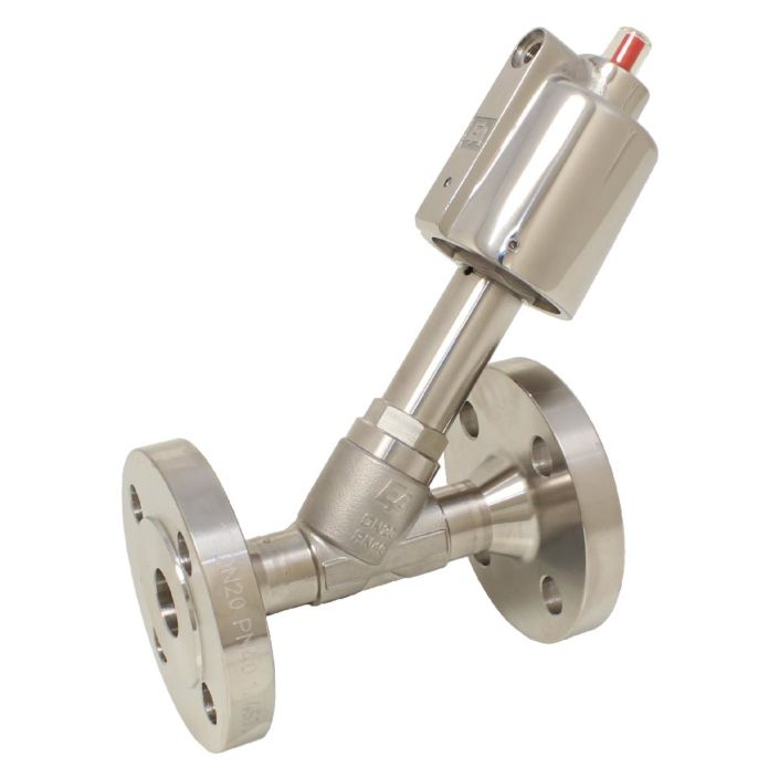 Pressure actuated valve, DN25, SK50-brass, FL-OS, Stainless steel / PTFE Normally open against mediu