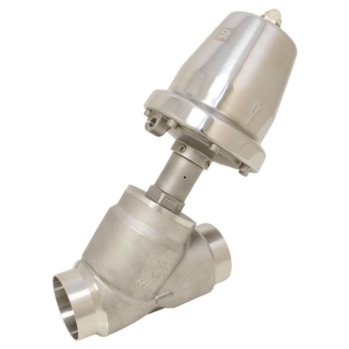 Pressure actuated valve, DN65, SK125-stainless ste, Stainless steel / PTFE, acting against medium