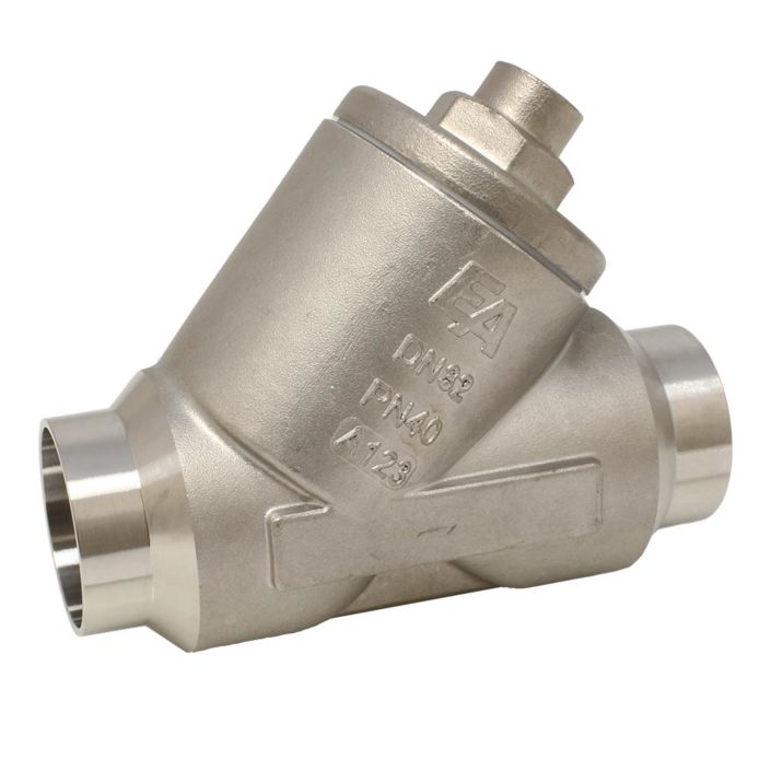 Non-Return valve DN25, PN40, stainless steel 1.4408/PTFE, welded c. acc. ISO420