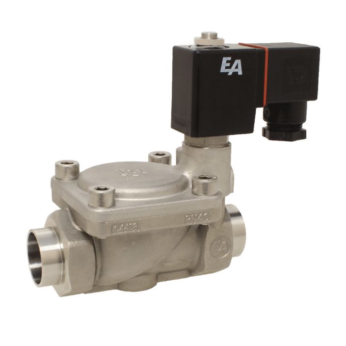 2/2-solenoid valve, DN15, st. steel/EPDM, 24VDC, 0.5-20bar, servo assisted