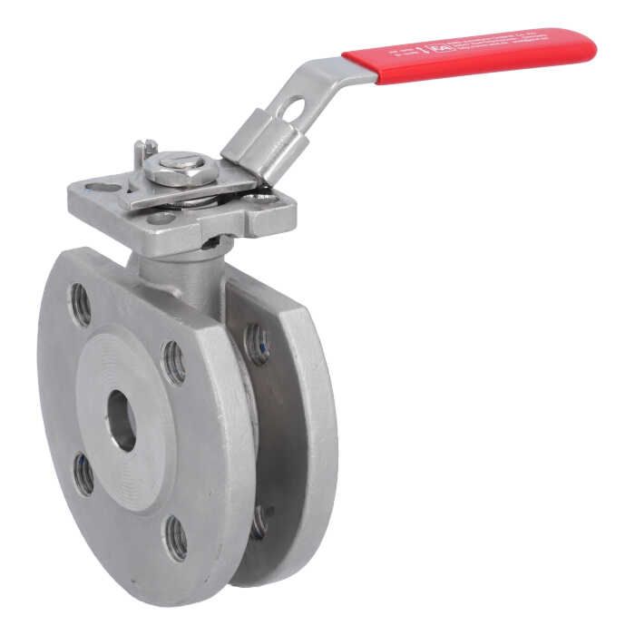Wafer-type ball valve DN15, PN16/40, Stainless steel 1.4408/PTFE-FKM, ISO5211