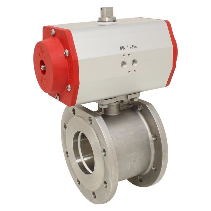 Ball valve MK, DN20, with drive-ED, DW43, Stainless steel 1.4408 / PTFE FKM, double acting