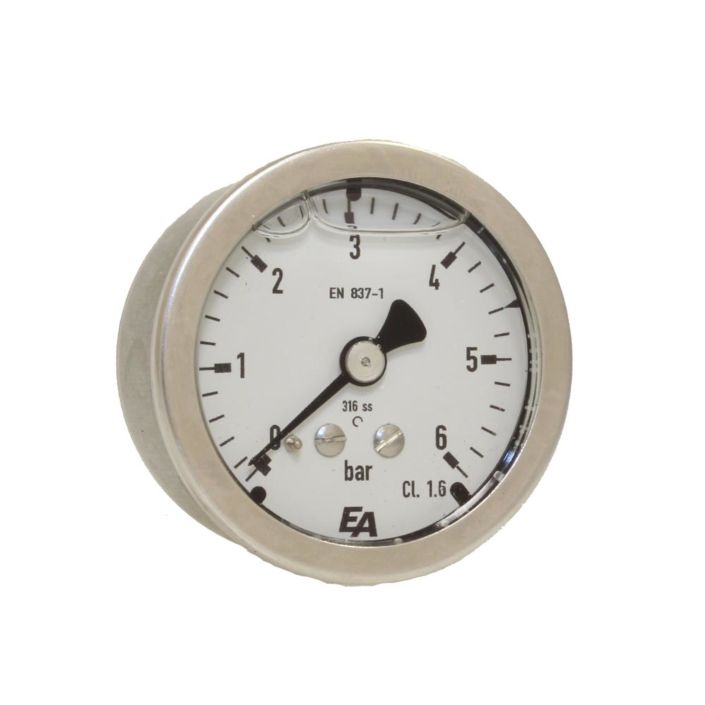 Pressure Gauge, d50, 0-16bar, axial, with glycerinfilling
