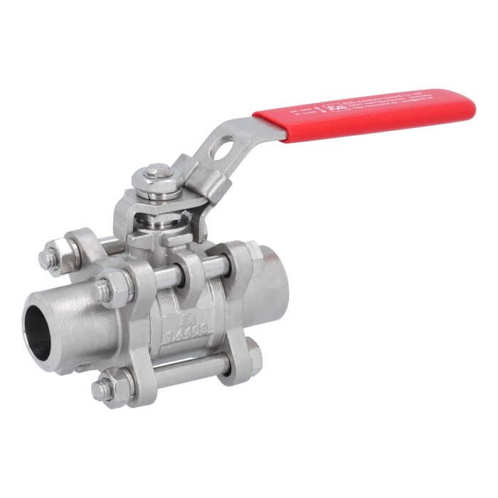 Ball valve DN15, PN64, 1.4408 / PTFE, Weld ends, full bore, DIN3202-S13