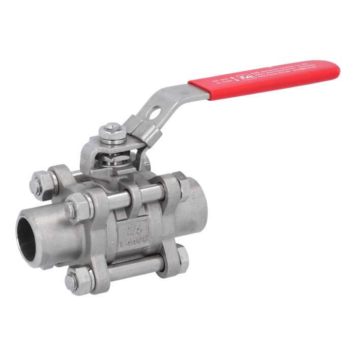 Ball valve DN20, PN64, 1.4408 / PTFE, Weld ends, full bore, DIN3202-S13