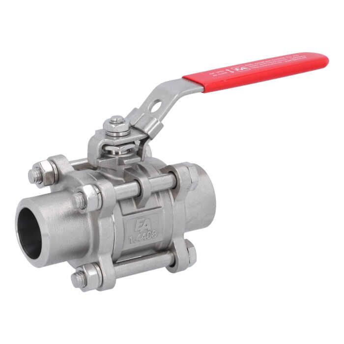 Ball valve DN25, PN64, 1.4408 / PTFE, Weld ends, full bore, DIN3202-S13