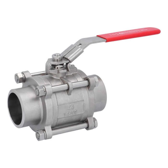 Ball valve DN50, PN40, 1.4408 / PTFE, Weld ends, full bore, DIN3202-S13
