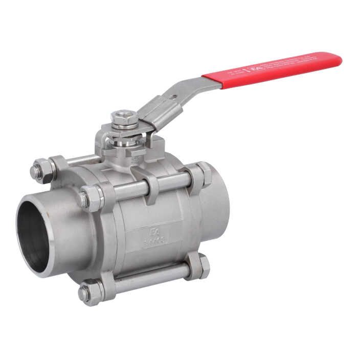 Ball valve DN65, PN40, 1.4408 / PTFE, Weld ends, full bore, DIN3202-S13