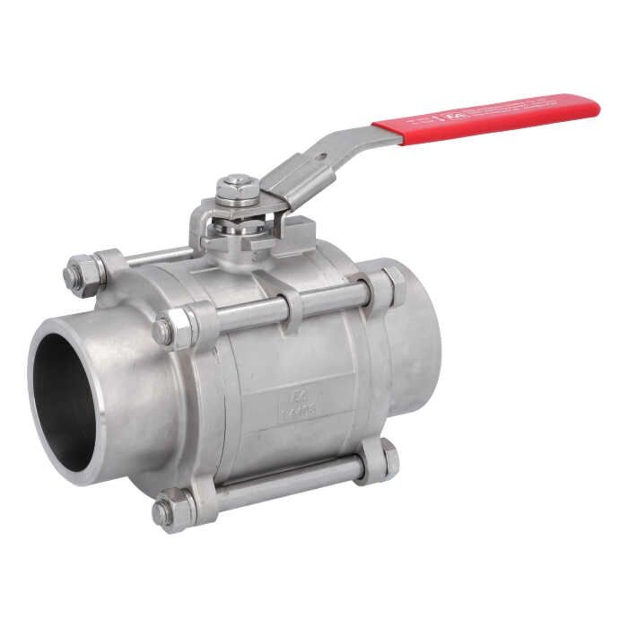 Ball valve DN80, PN40, 1.4408 / PTFE, Weld ends, full bore, DIN3202-S13