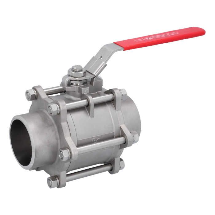 Ball valve DN100, PN40, 1.4408 / PTFE, Weld ends, full bore, DIN3202-S13