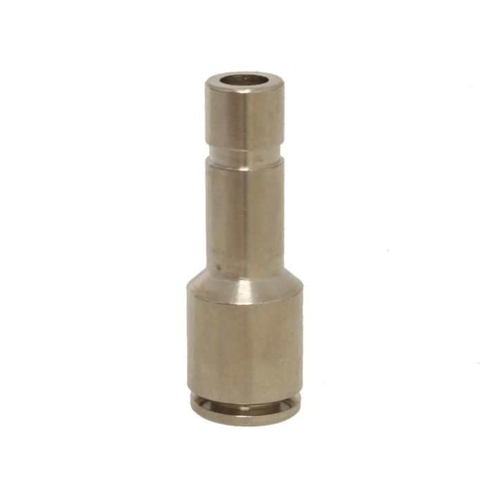 Bushing D04-08, brass nickel-plated, automatic plug connection