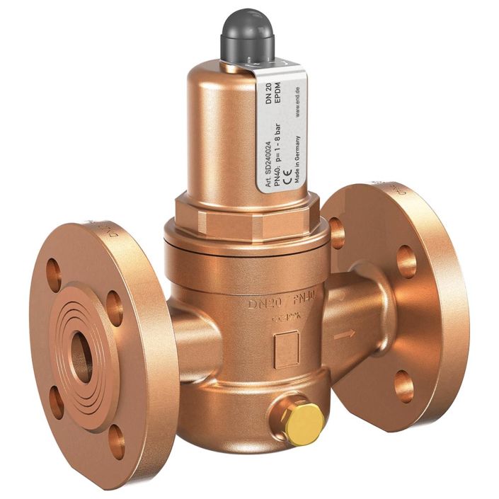 Pressure reducer DN20 flange, red brass / EPDM, Inlet pressure: max. 16bar, outlet pressure: 1-8ba